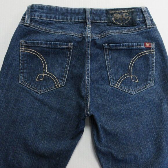 BOOTHEEL TRADING CO Kennett Beach CAPRI Skimmer Denim Jeans Sz 27/4 Cheryl Crow - Picture 1 of 12